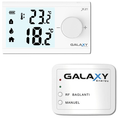 Galaxy Energy X21 Kablosuz Dijital Oda Termostatı-Beyaz